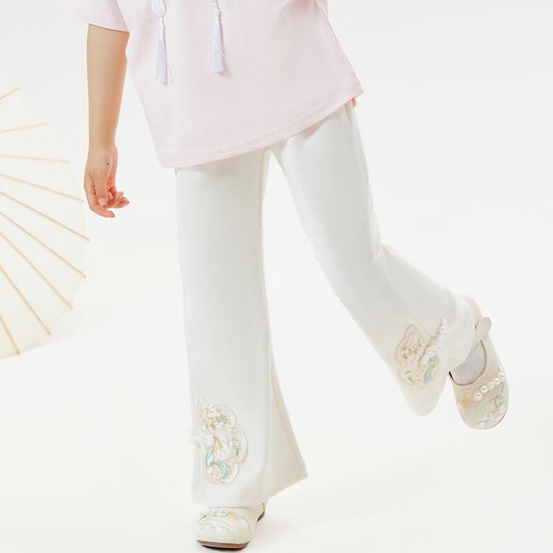 

Girls Spring Chinese Embroidered Denim Flare Pants 160