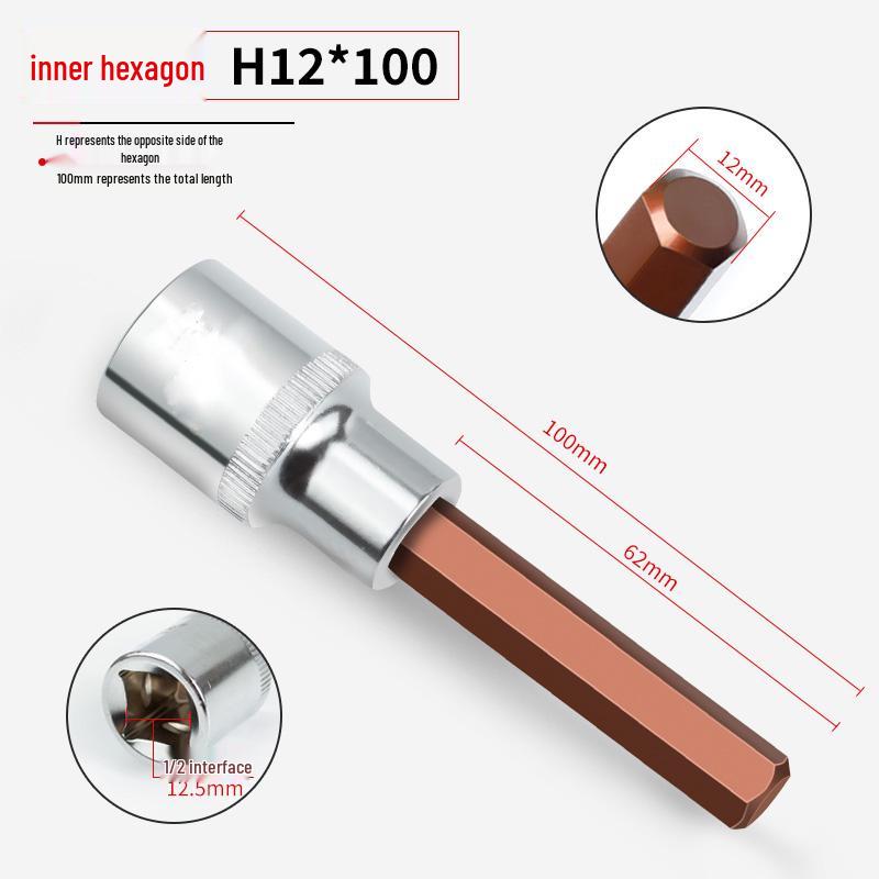 Hexagonal Press-Fit Socket Head Air Gun Tool Set, 1/2H, Extra Hard S2 Alloy Steel, Electric-Pneumatic.