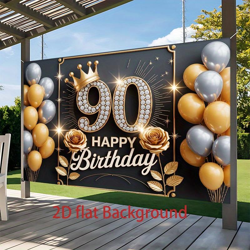 1 Stück Geburtstag 90. Geschenkbox Fotokabine Partybanner Gold #7871
