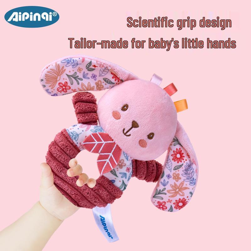 Aipinqi Pink Hand-Crank Newborn Plush Doll Rattle (0-1 Year)