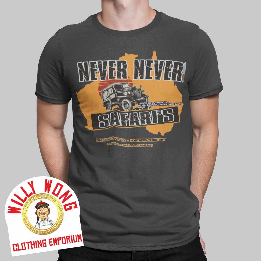 

Crocodile Dundee T-Shirt Never Never Safari Movie Retro Tee Australia Gift 80s Unisex T-Shirt L