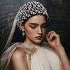 Handmade Bridal Headband Rhinestone Wedding Hair Accessories Rhinsestone Headband  for Bride