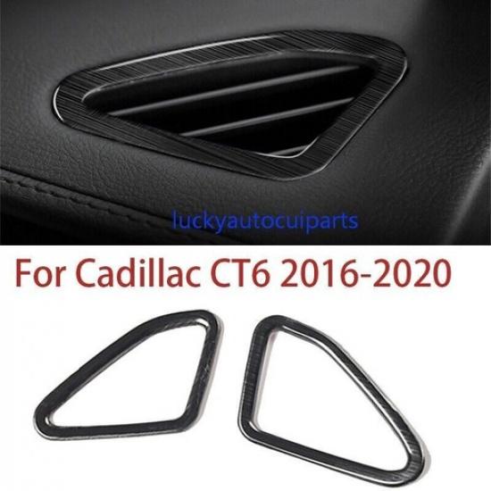 Dashboard L&R Air Outlet Vent Trim Black Titanium Fit For Cadillac CT6 16-20 2pc
