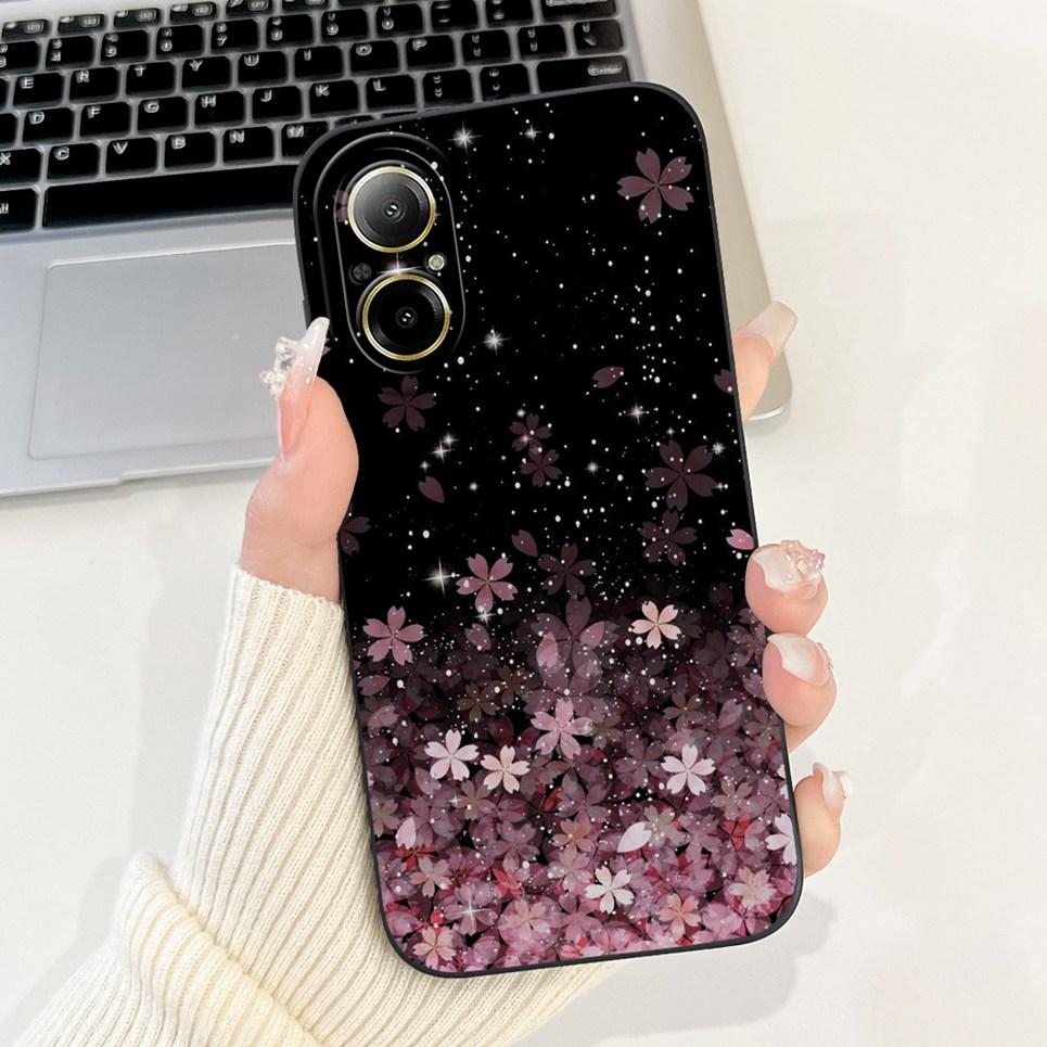 For Realme C67 4G RMX3890 Back Cover Realme C67 5G Case Girly Flower Butterfly Fashion Funda Soft Liquid Silicone Bumper Etui