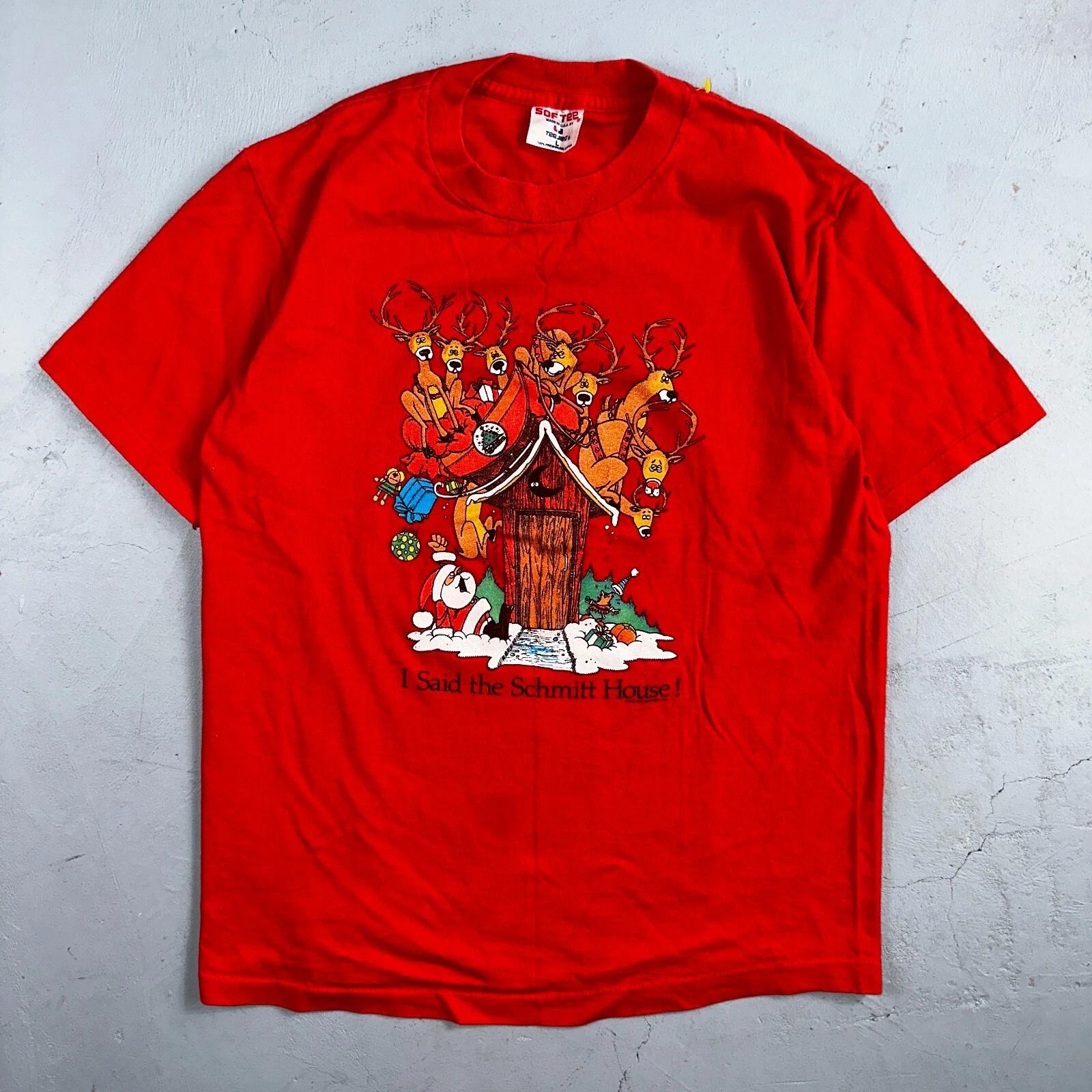 Christmas Funny Reindeer 80s VTG T Shirt Hall Garments Joke Lol Holidays Santa 3XL