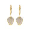 Micro-inlaid opal tulip flower earrings, ear buckles, versatile women's light luxury sweet versatile ear jewelry