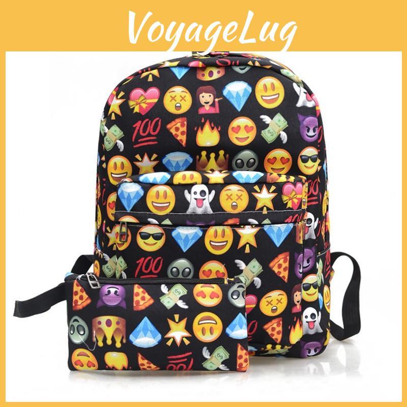 Kid Backpack Emoticons Smiling Face Emoticons Travel Cute Canvas School Backpack