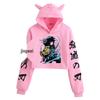 Demon Slayer Kimetsu no Yaiba Women's Cat Ear Crop Top Hoodie