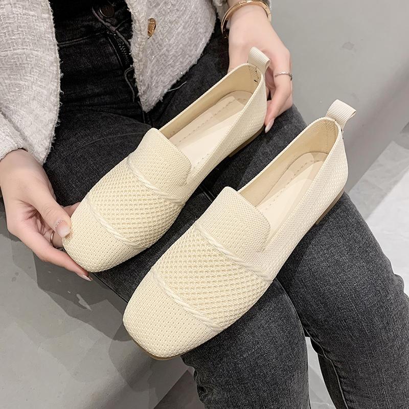 New Summer Female Mesh Square Toe Breathable Women Shoes Fashion Hollow Out Ladies Casual Flat Shoes for Women Zapatos De Mujer