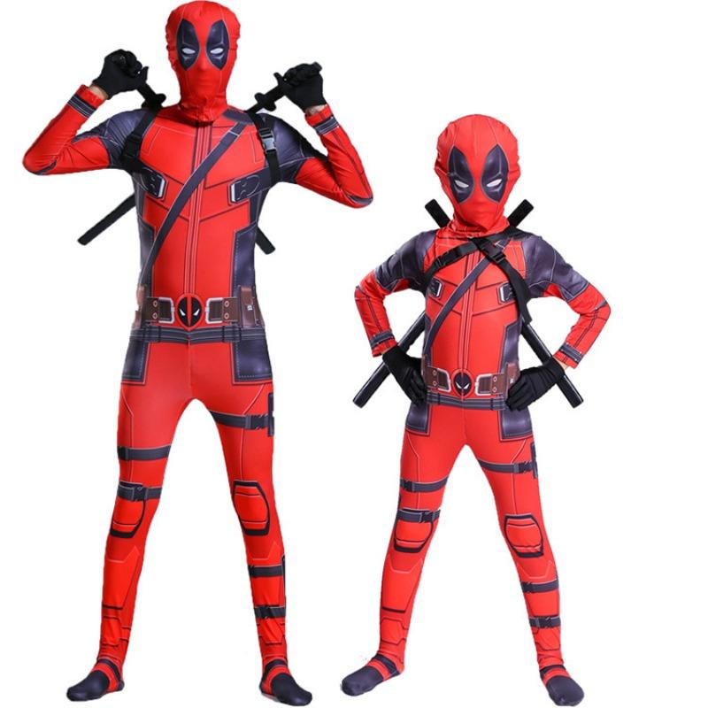 Spider Hero Cosplay Costume, Kids Deadpool Bodysuit Cosplay Halloween Costume Kids Adult