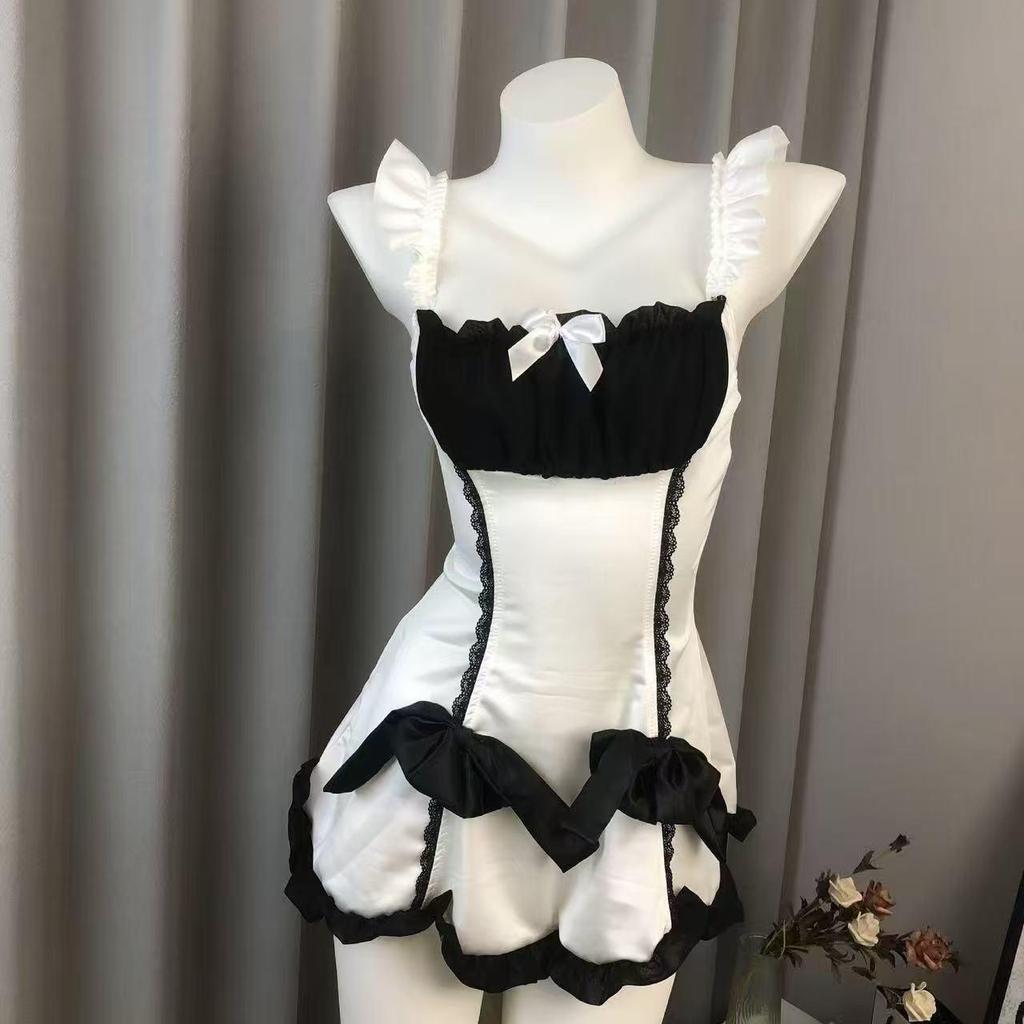 Verführerisches Dienstmädchen Cosplay Dessous Set - Kleiner Busen Verlockungs Nachthemd