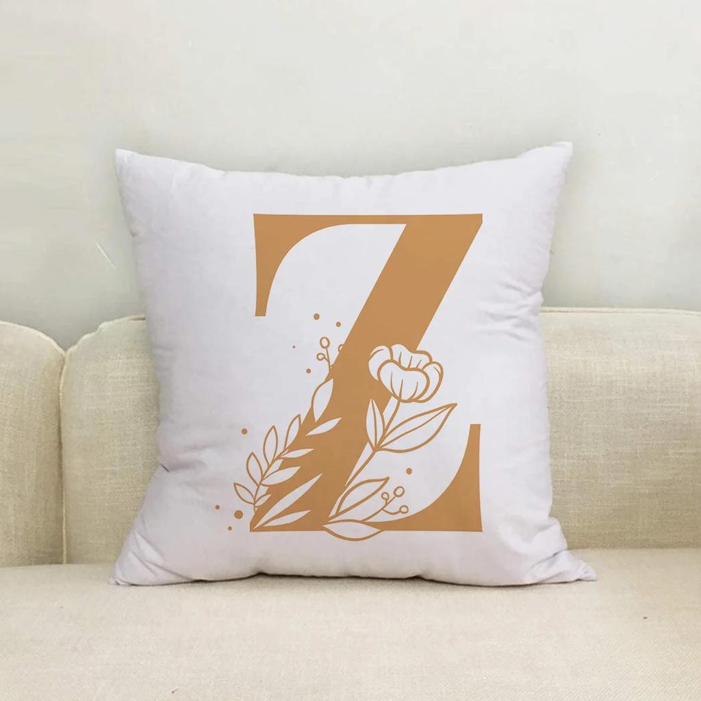 Heimdekoration Pflanze Alphabet A B C Muster Sofa Rückenkissenbezug Mode Frauen Kissen