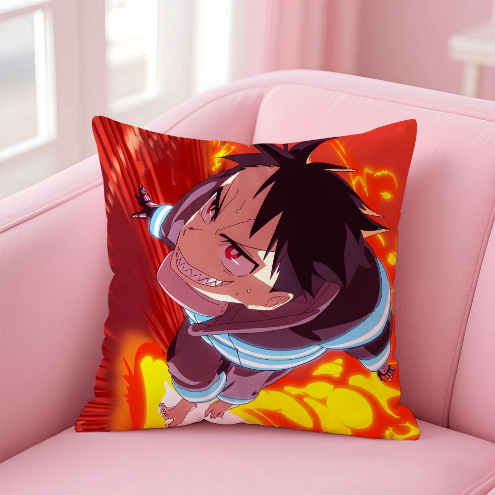 Beliebter Anime Fire Force Kissenbezug Bequemer Wendekissenbezug Ideal für Auto Sofa Schlafzimmer & mehr