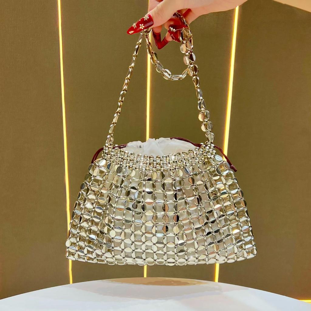 Crossbody Single-shoulder Bag, Banquet Women's Bag, Woven Hollowed-out Bag, Simple and Niche Handbag