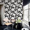 Black And White Floral Retro Wallpaper Peel And Stick Cabinet Sticker For Furniture Vintage Waterproof PVC Home Decor