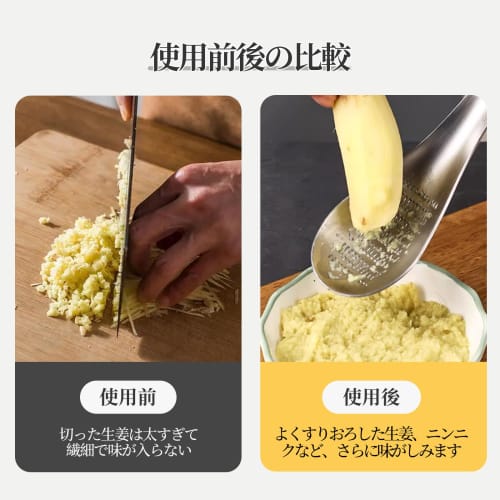 Coollooda Ginger Spoon, Grater, Stainless Steel Spoon-Shaped Kitchen Utensil for Ginger, Garlic, and Radish, 17x4.3cm