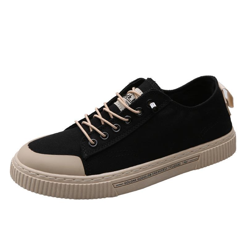 Men's Canvas Shoes New Breathable Men's Shoes Black Trendy Shoes Versatile Board Shoes for Teenagers and Students Casual Shoes