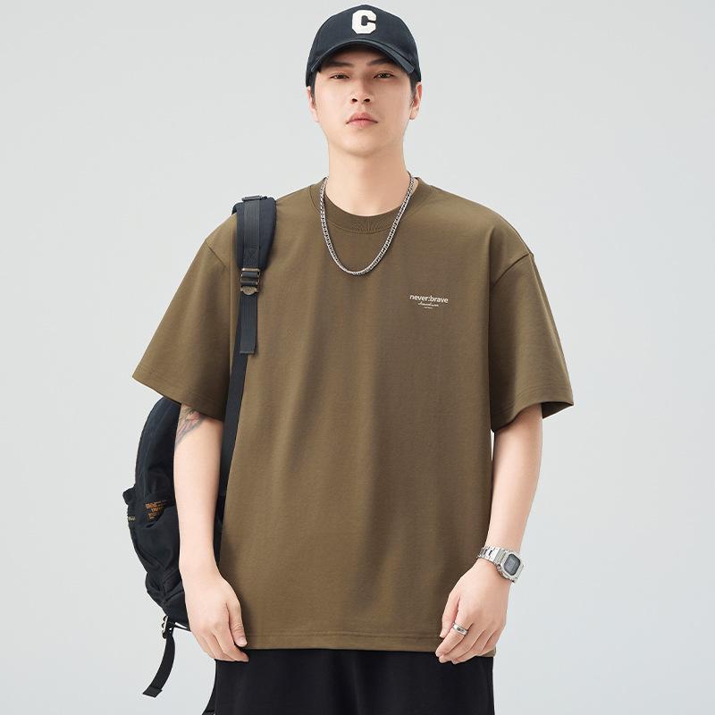 Short-sleeved T-shirt for Men's Summer New Printed Loose Five-point Sleeve Round Neck T-shirt Versatile Casual