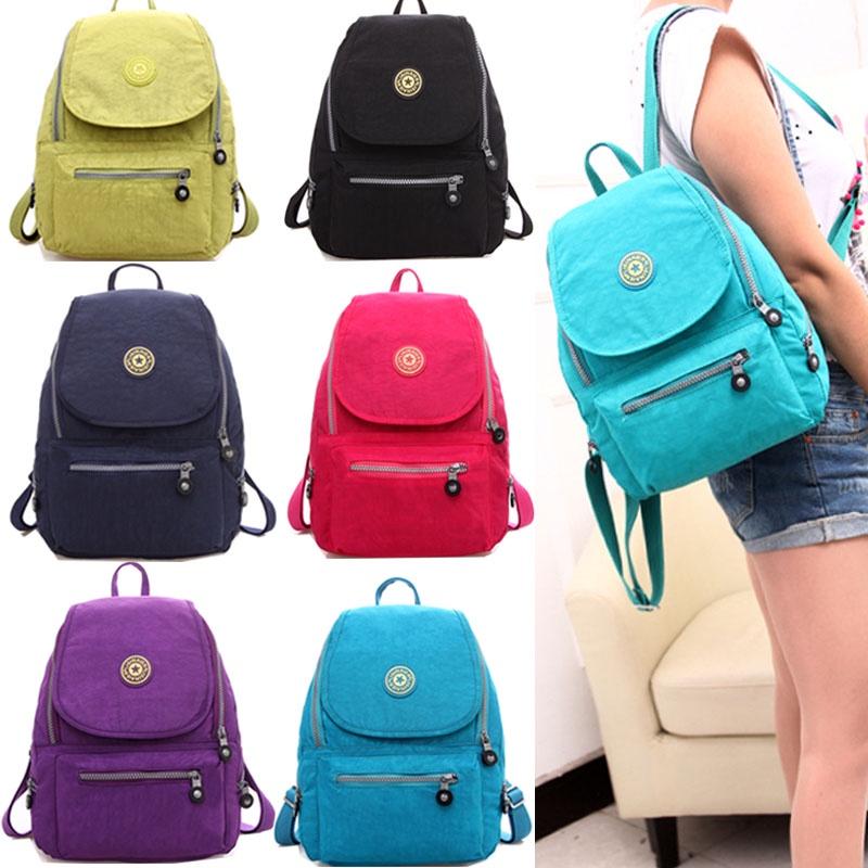 Mini Backpack Waterproof Women Purse Nylon Shoulder Rucksack Small Travel Bag