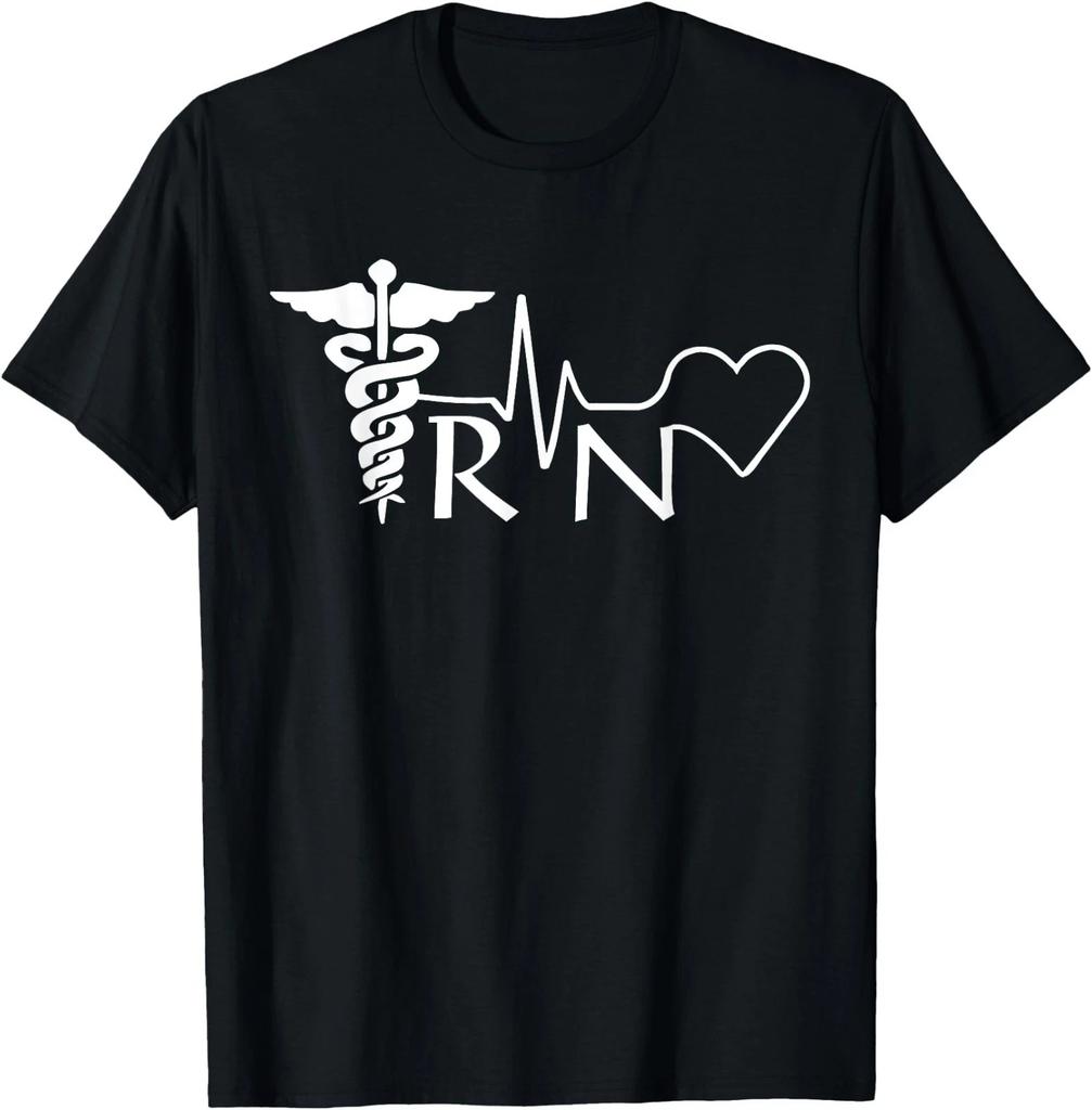 Nurse RN Heartbeat Graduation Womens Gift T-Shirt Small