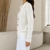 Women's Knit Cardigan with Collar for Fall Winter Layering Stylish Relaxed Open Front Sweater