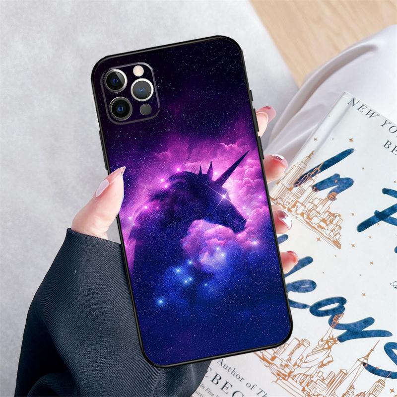 Pink Unicorn Rainbow Cute Phone Case For iPhone 14 15 16 Pro Max 12 13 Mini 11 Pro Max XR 15 16 Plus 16e Cover Coque