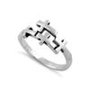 925 Sterling Silver Double Cross Puzzle Women Ring