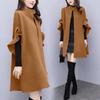 Cappotto da donna business casual in piedi ampio invernale di media lunghezza taglia forte giacca senza bottoni