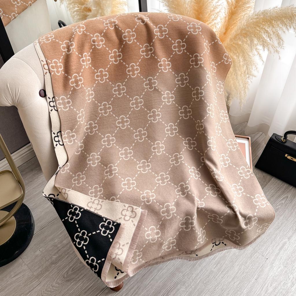 Luxury Print Cashmere Poncho Shawl Thick Pashmina Winter Wrap Casual Hijab Stole Warm Bufanda Echarpe For Women