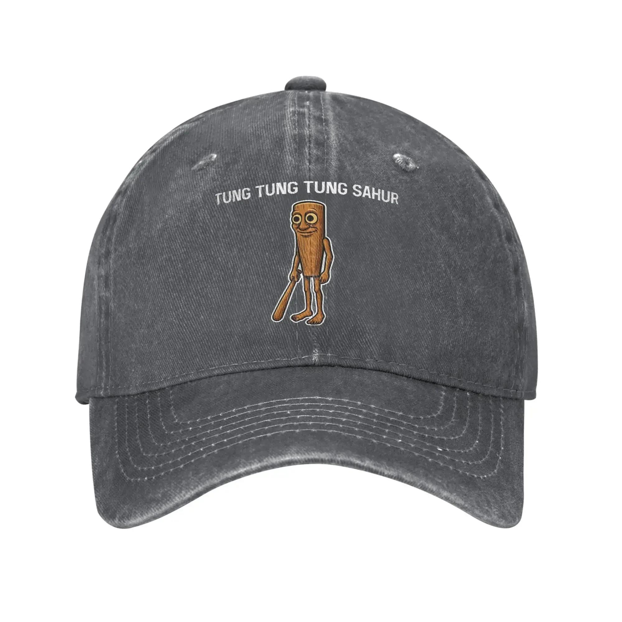 

Tung Tung Tung Sahur Italian Brainrot Meme Men Women Baseball Cap Distressed Denim Caps Hat Unstructured Soft Snapback Hat as shown