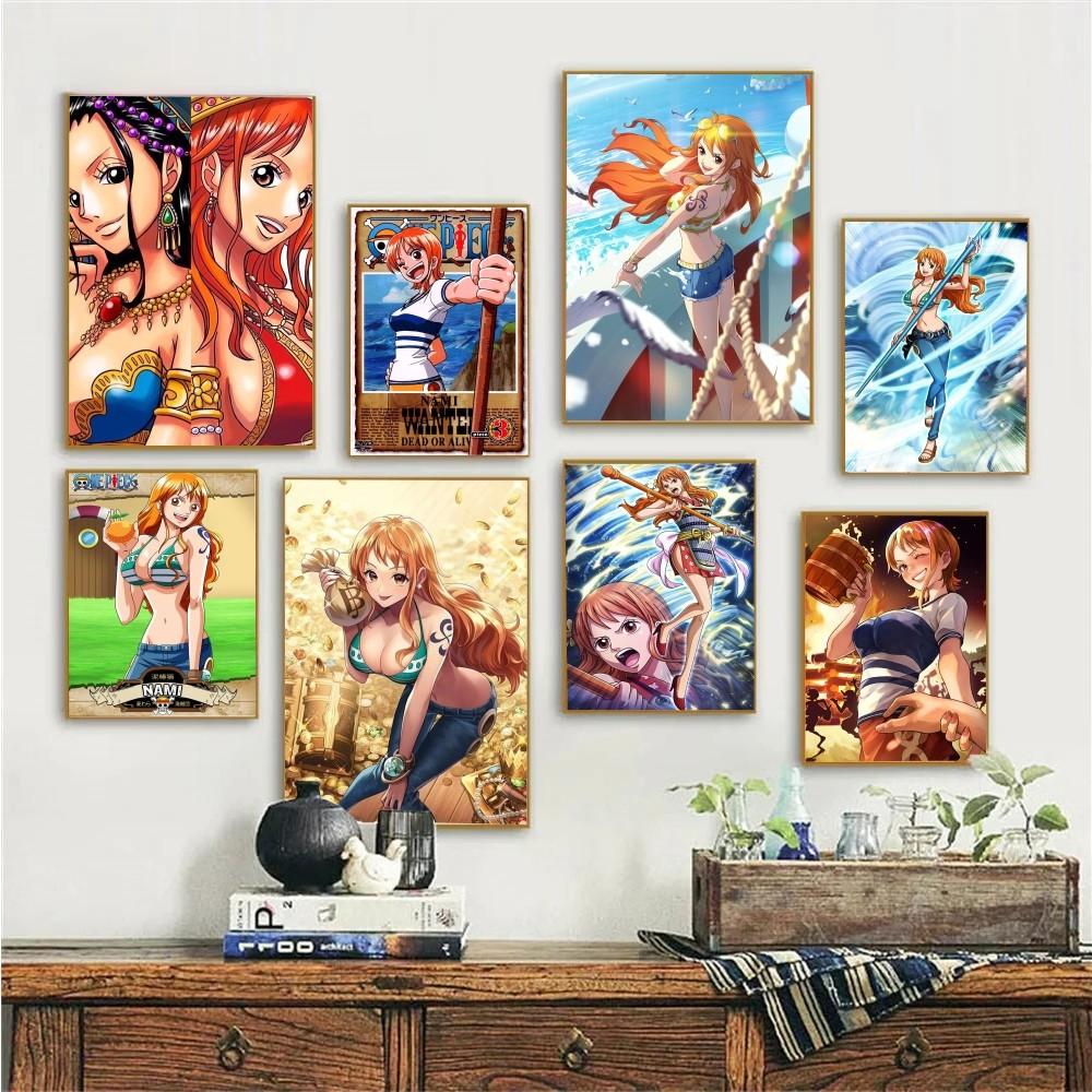 1pc One Piece Nami Poster Paper Print Home Bedroom Entrance Bar Cafe Art Painting Decoration