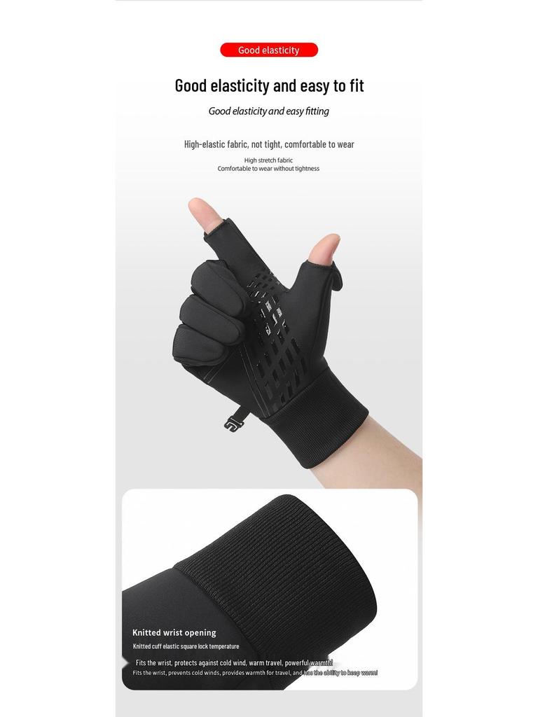 Unisex Windproof Touchscreen Cycling Gloves - Warm, Non-slip, Water-Repellent for Autumn/Winter