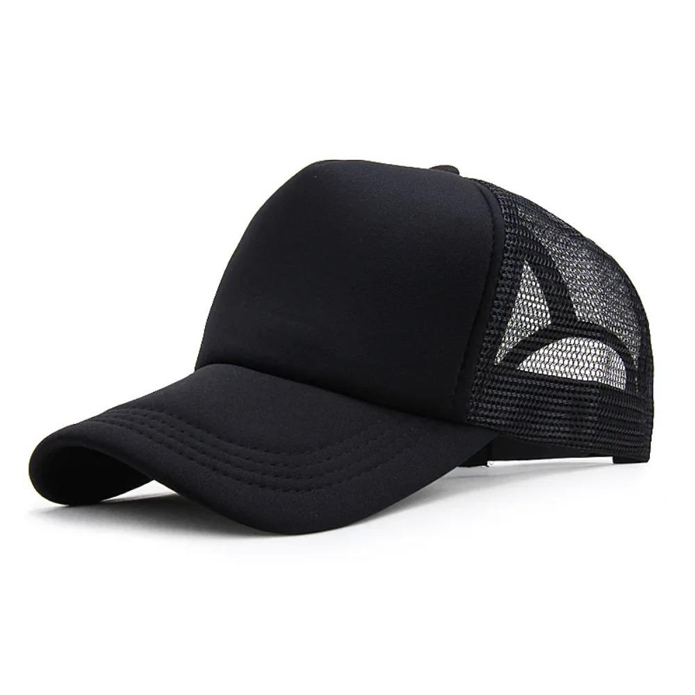 Black Mesh Back Trucker Cap The Viral Summer Accessory Men & Women Daily Streetwear&Outdoor Activities Breathable & Adjustable