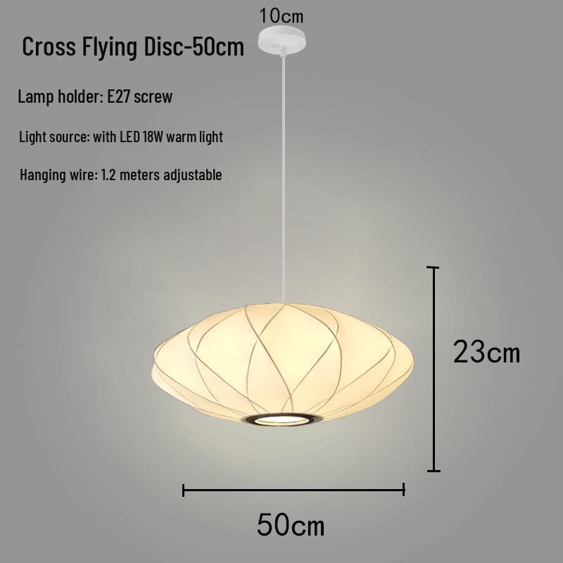 Zen Lantern: Japanese Silk Fabric Pendant Light for Bedroom, Dining Room, and Bar