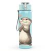 1PC Cute Otter Heart Bust Print 750ml Color Plastic Sports Water Bottle Leakproof Flip Straw Lid For Sports Office Home Use