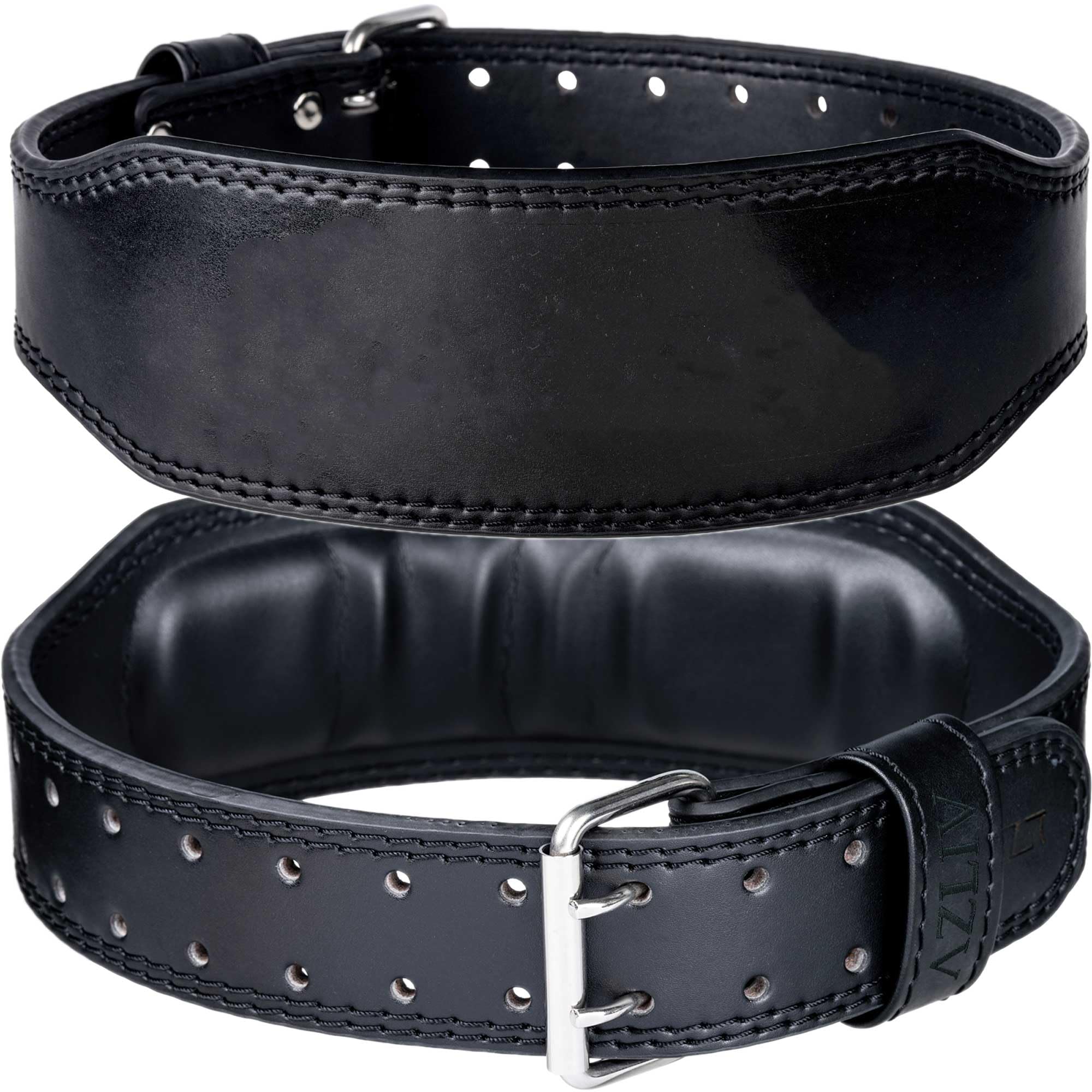 

AZLIV AZ7 Training Belt for Strength Training [Instant Wear] Gym Belt, Power Belt, MF Leather, Heavy-Duty, AZLIV (Black x Solid, XL)