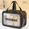Dry-Wet Separation Partition Toiletry Bag Portable PVC Double-Layer Cosmetic Storage Bag for Travel, Beach, Pool Bathing
