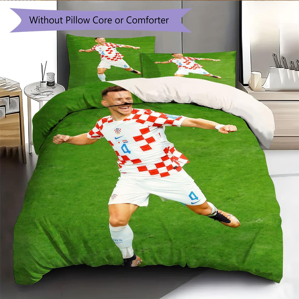 Ivan Perisic Pattern Bedding Home Decoration Birthday Gift ( 1 duvet cover + 2 pillowcase, without core),fan merchandise.