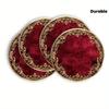 4er Set Runde Tischsets mit goldenem quadratischem Blumenmuster - Elegante Tischmatten für runde Tische, Langlebige waschbare Esszimmerdekoration für Partys, Hochze