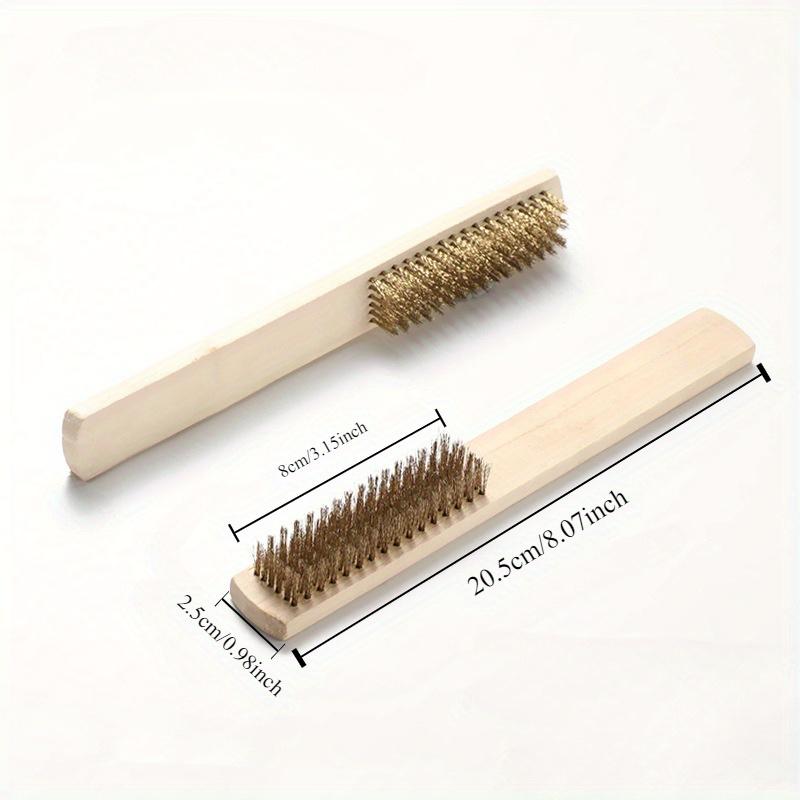 5pcs Wooden handle rust removal polishing cleaning steel wire brush copper wire brush 6x16 Row Brushes
