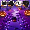 Glow Halloween Spider Web Lights Waterproof Scary Giant Spider Luminous Halloween Spider  Bar