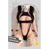 Domila Erotic Underwear Hanging Neck High Fork One-piece Open Chest Bikini Women's Sexy Milk Leakage Pajamas Dead Library Water