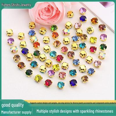 Gold Claw Thickened Sewing Drill, 3mm-8mm Glass Crystal DIY Clothing Accessories