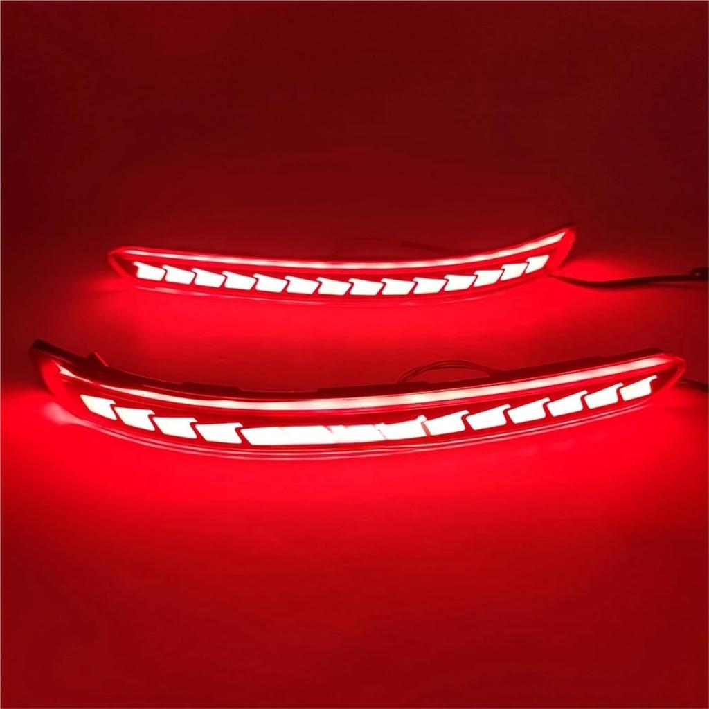 Compatible With KIA Pegas Soluto 2017-2023 LED Rear Bumper Light Rear Fog Lamp Turn Signal Brake Light Reflector(Red Cover)