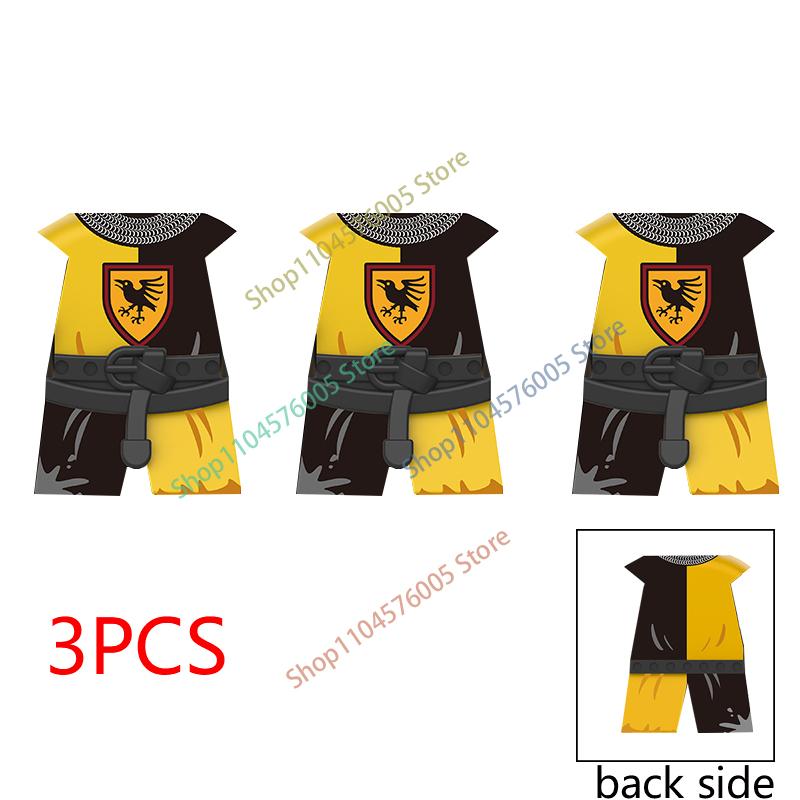 MOC Castello Medievale Cavaliere Armatura Figura Parti Blocchi da Costruzione Tempio Aquila Nera Cavaliere Guerriero Armi Accessorio Mattoncini Giocattolo T01