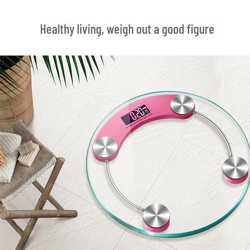 USB Rechargeable Precision Bathroom Scale for Women - Round Household Body Weight Scale