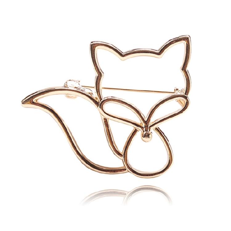 Stylish Hollow Foxes Brooch Pin Casual Brooches Alloy Texture Suitable for Women Casual and Formal Wear Various Occcasion