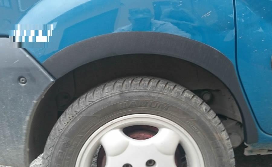 Накладки на арки (4 шт, черные) Металл для Renault Kangoo 1998-2008 гг