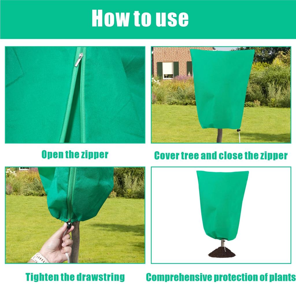 80 X 100cm Plant Frost Protection Cover Nonwoven Outdoor Windproof Warm Winter Freeze Guard for Greenhouse/Garden