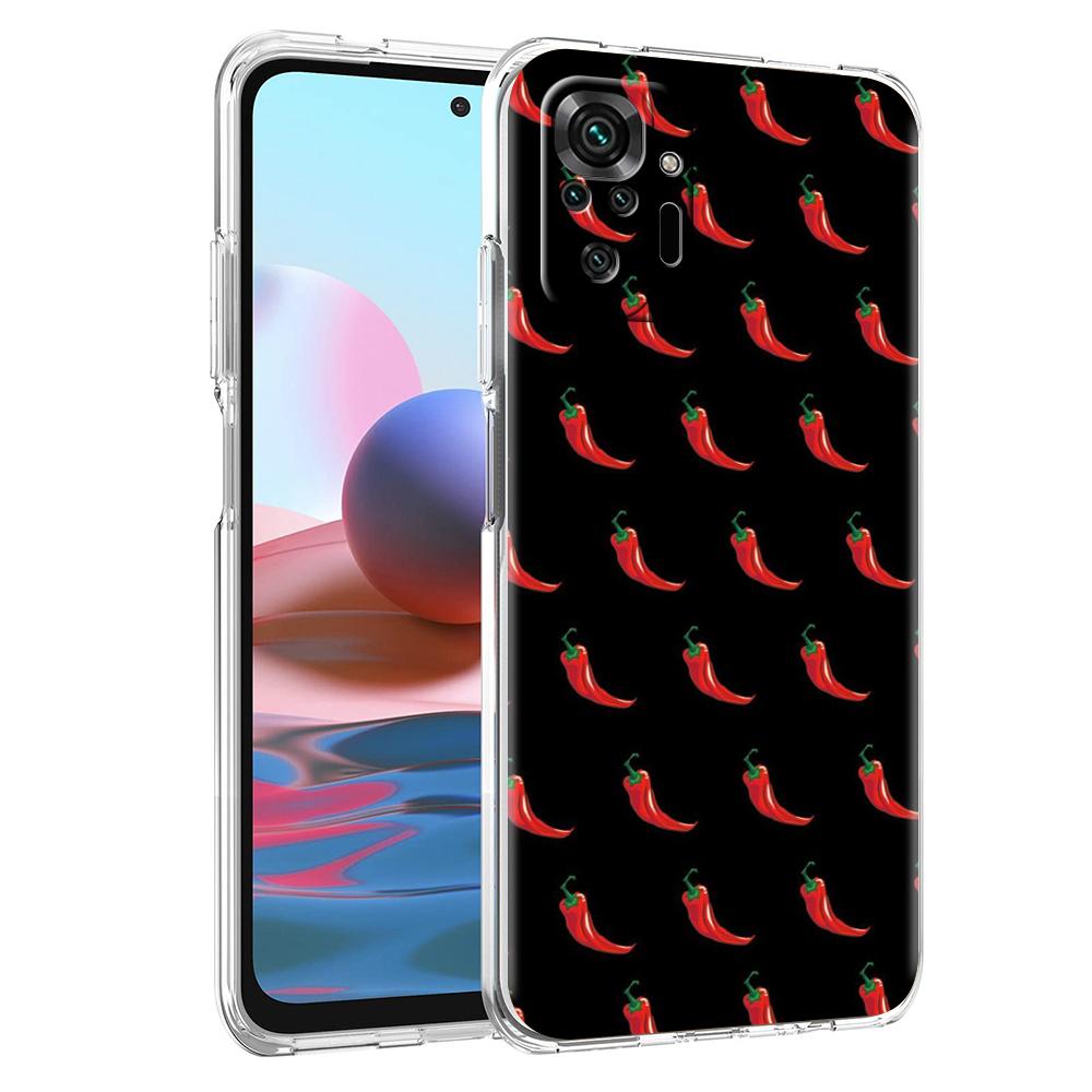 

Transparent Phone Case for Redmi 13C 12C 10C Note 13 12 11 11T K40 Gaming Plus Pro 4G 5G Soft TPU Cover Shell Chili Red Capa Bag Redmi K40 Pro